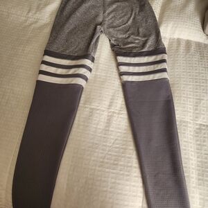 Kids Gray Striped Leggings